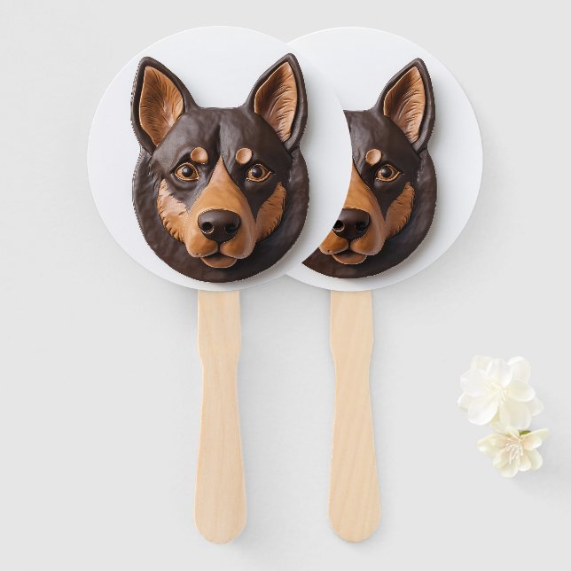 Abanico Perro Kelpie Australiano Inspirado en 3D (Anverso y reverso)