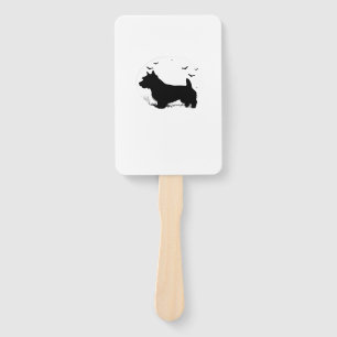 Abanico Perro Norfolk Terrier � Silueta de luna de Hallowe