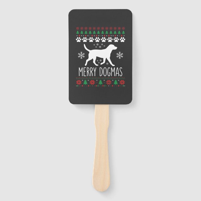 Abanico Perro Vector de Navidad de Dogmas Alegres (Anverso)