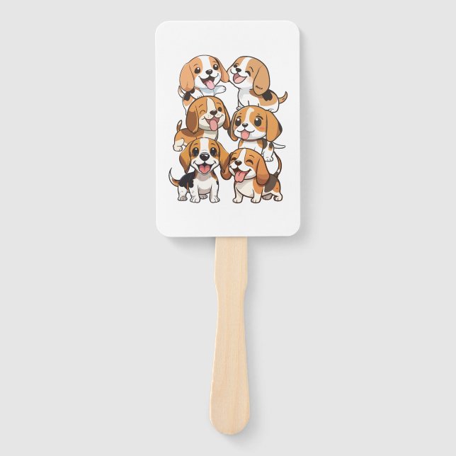 Abanico perros beagles adorables (Anverso)
