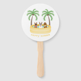 Abanico Perros Felices de Verano Piscina