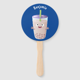 Abanico Personaje de dibujos animados de Cute happy bubble