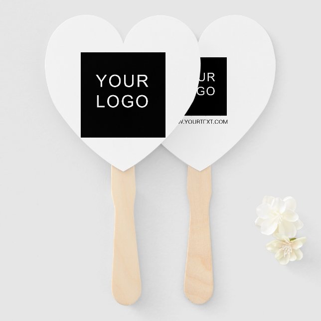 Abanico Personalizable Business Añadir logotipo blanco mod (Anverso y reverso)