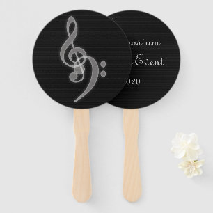 Abanico Personalizable Music Event Black Hand Fan