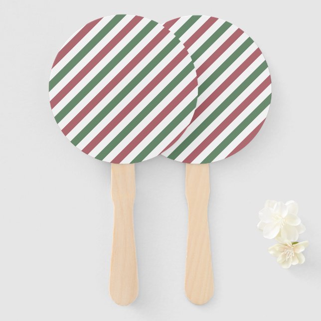 Abanico Personalizable Pastel Navidades Stripes (Anverso y reverso)
