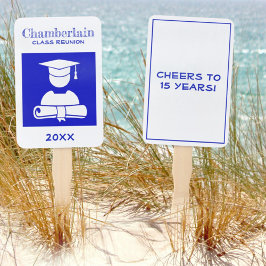 Abanico Personalizado blanco azul Reunión de clase