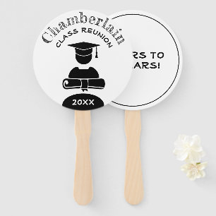 Abanico Personalizado blanco negro con clase de la reunió