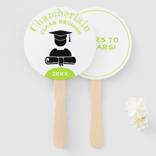 Abanico Personalizado blanco verde claro de la reunión de