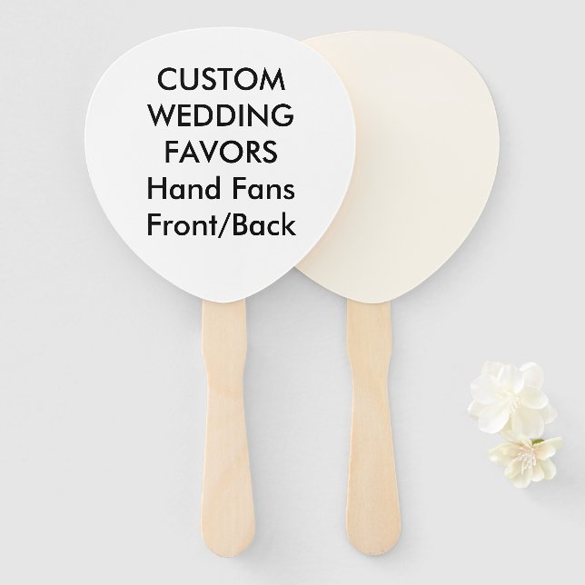 Abanico Personalizado boda favorece a los fans de la mano  (Anverso y reverso)
