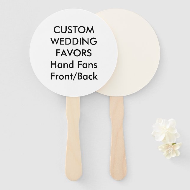 Abanico Personalizado boda favorece a los fans de la mano  (Anverso y reverso)