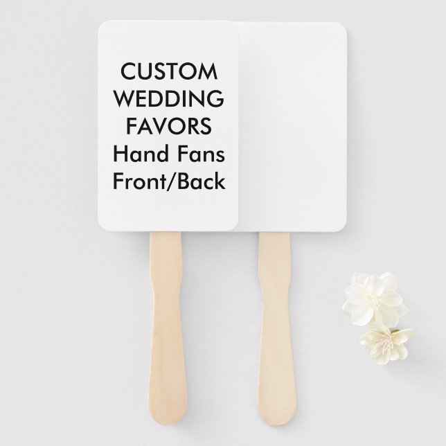 Abanico Personalizado boda favorece a los fans - RECTÁNGUL (Anverso y reverso)