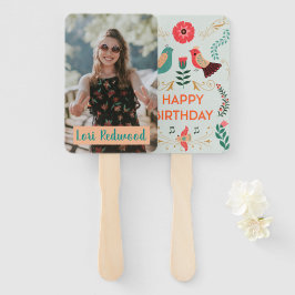 Abanico Personalizado Boho Happy Birday Fans