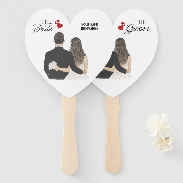 Abanico Personalizado BrideGroom: Elegance se encuentra co (Anverso y reverso)