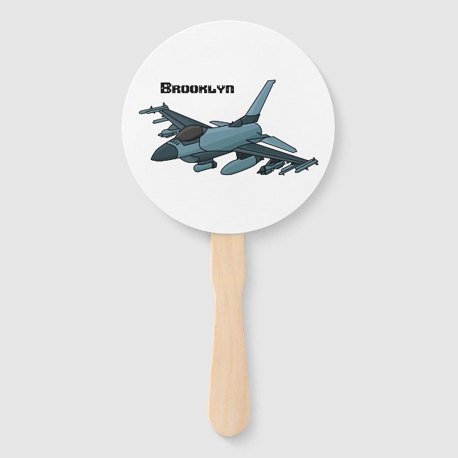 Abanico Personalizado de avión de combate militar (Anverso)