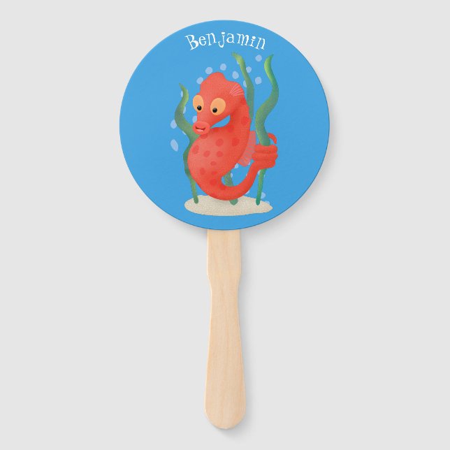 Abanico Personalizado de caballitos de mar de pepino (Anverso)