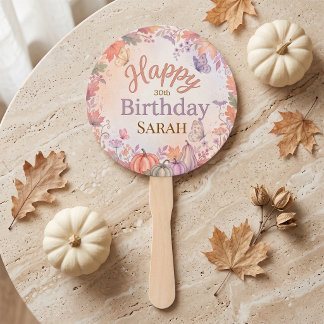 Abanico personalizado de cumpleaños de otoño boho 