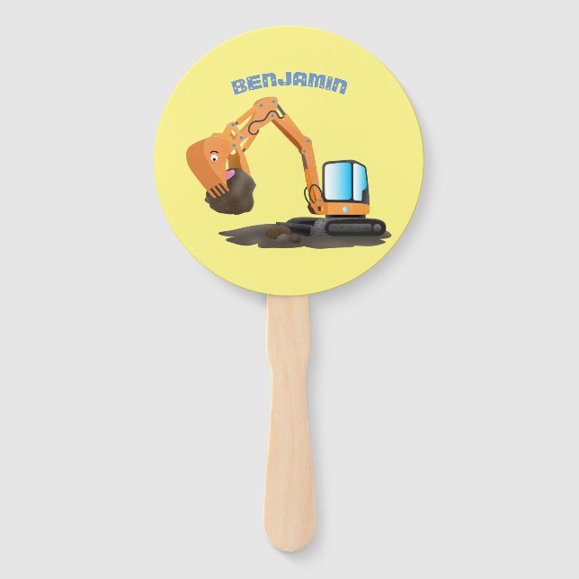 Abanico Personalizado de excavadora de naranja cúpula (Anverso)