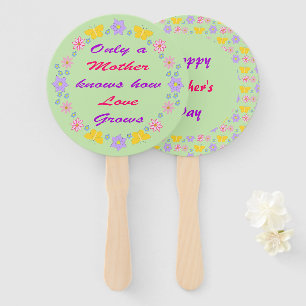 Abanico Personalizado de flores y mariposas de Día de la M
