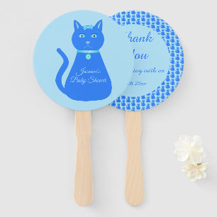 Abanico Personalizado de gato de niño pequeño azul