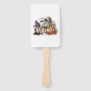 Abanico personalizado de halloween para invitaciones feliz
