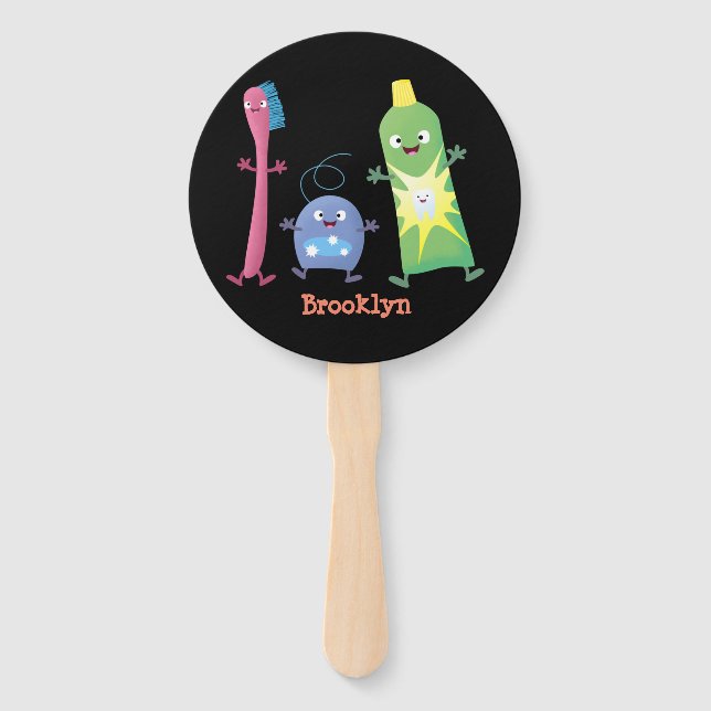 Abanico Personalizado de hilo dental de cepillo de dientes (Anverso)