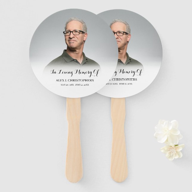 Abanico Personalizado de la memoria de amor Foto Memorial  (Anverso y reverso)