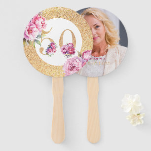 Abanico Personalizado de lujo 50.º Purpurina de fotografía