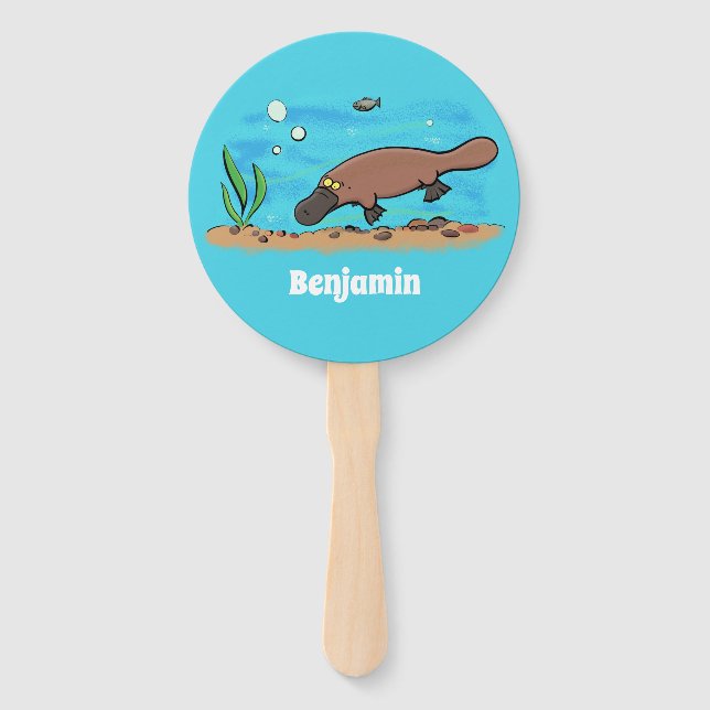 Abanico Personalizado de natación de Platypus Cute (Anverso)