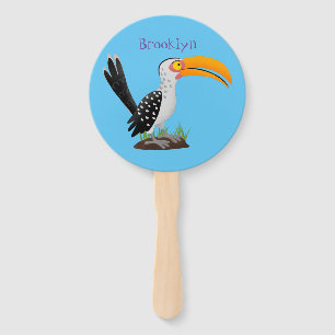 Abanico Personalizado de pájaro safari de buey amarillo di