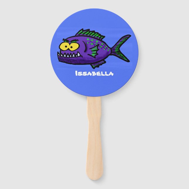 Abanico Personalizado de pescado piraña (Anverso)