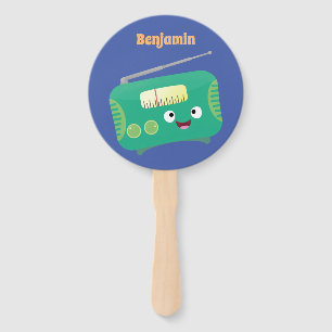 Abanico Personalizado de radio retro alegre y gracioso