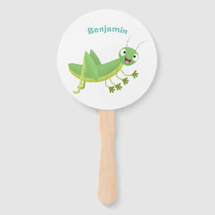 Abanico Personalizado de saltamontes alegre verde