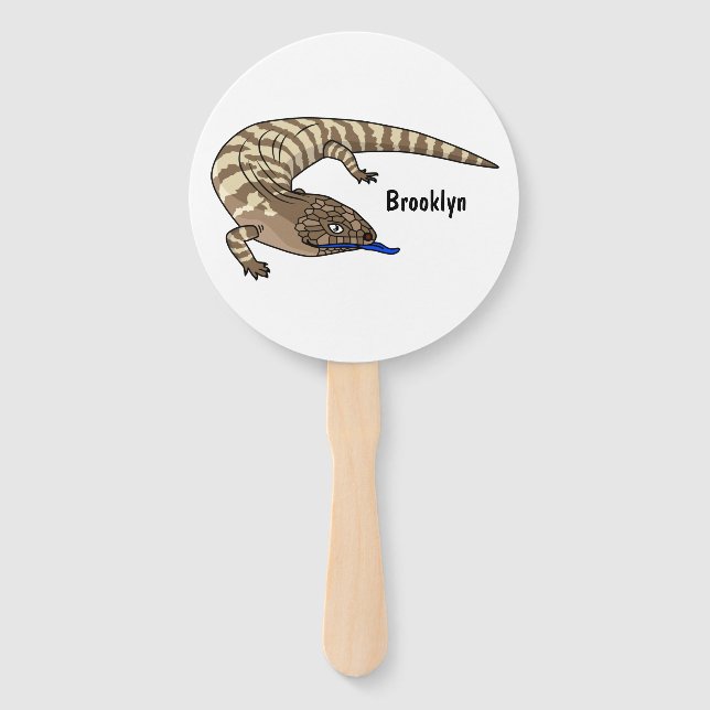 Abanico Personalizado del reptil de lagarto de lengua azul (Anverso)