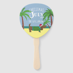 Abanico Personalizado Doxie Navidades en julio Fiesta