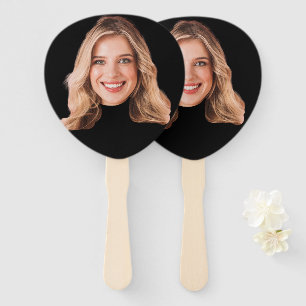 Abanico Personalizado Face Black Hand Fan Bachelorette P