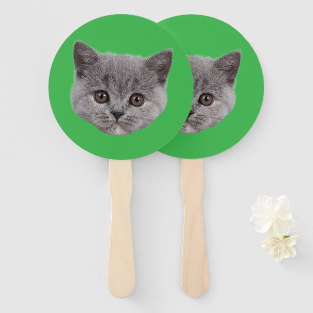 Abanico Personalizado Face Cat Cutout Bachelorette Party C (Anverso y reverso)