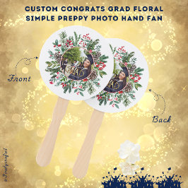 Abanico Personalizado Felicitaciones Grad Floral Simple Pr