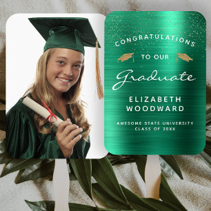 Abanico Personalizado Foto Graduación de oro blanco metáli