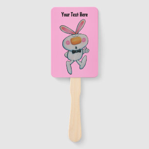 Abanico Personalizado lindo Bunny blanco Thumbs arriba Rót