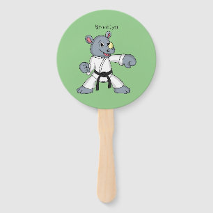 Abanico Personalizado lindo rhino kung fu personalizado