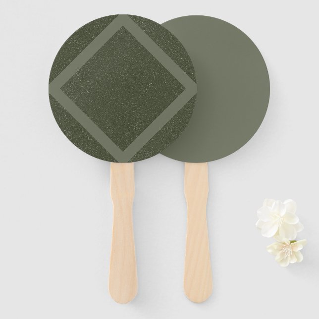 Abanico Personalizado Moss Green Diamond Fans - Bulk Event (Anverso y reverso)