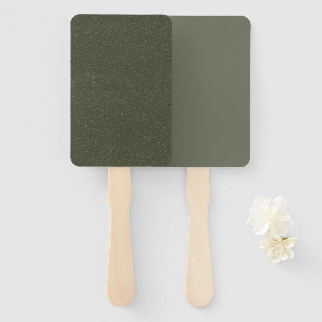 Abanico Personalizado Moss Green Duo Hand Fans - Rectangle (Anverso y reverso)
