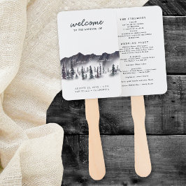 Abanico Personalizado para Boda con Programa Rusti