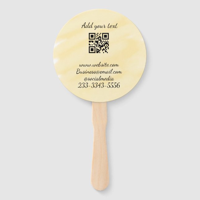 Abanico personalizado simple código QR agregar su nombre t (Anverso)