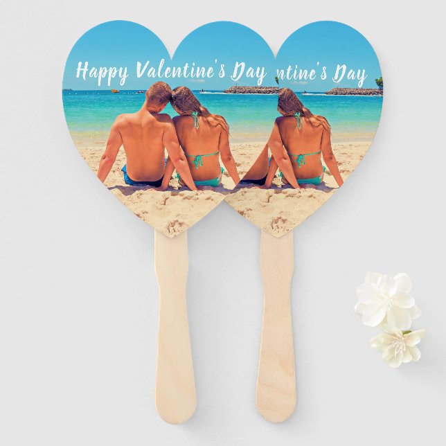 Abanico Personalizado Su El día de San Valentín fotográfic (Anverso y reverso)