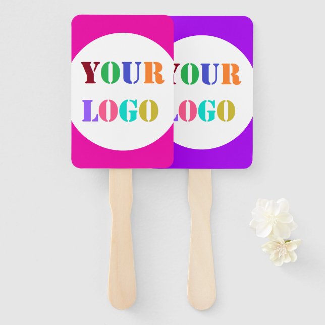 Abanico Personalizado Ventilador de la mano del logotipo d (Anverso y reverso)