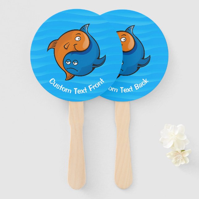 Abanico Personalizado Yin Yang Fish (Anverso y reverso)