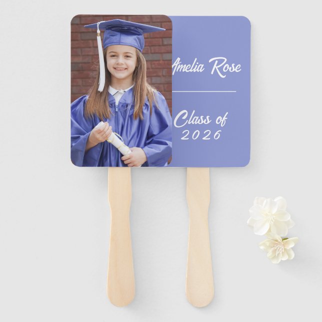 Abanico Personalized Graduation Photo with Name & Class  (Anverso y reverso)