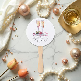 Abanico Petales elegantes, Perlas y Ducha Bridal Prosecco