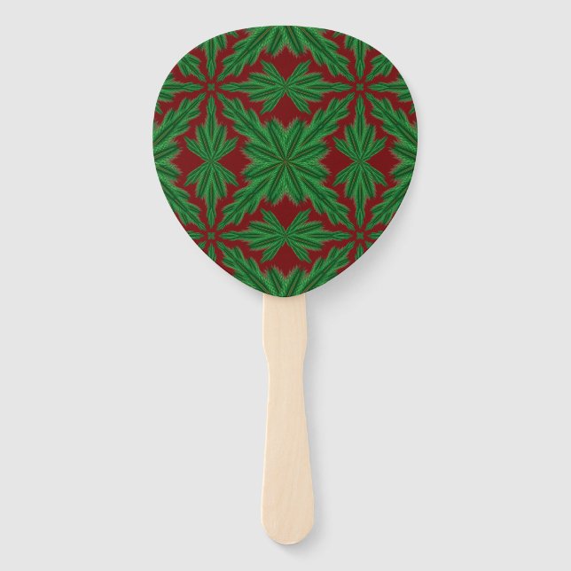 Abanico Pine Mandala Garnet Hand Fan (Anverso)